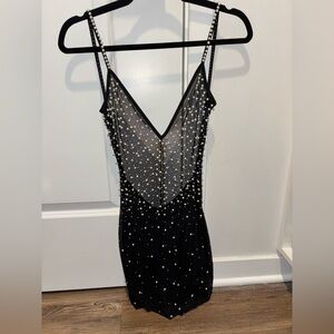 Black Embellished Bodycon Dress